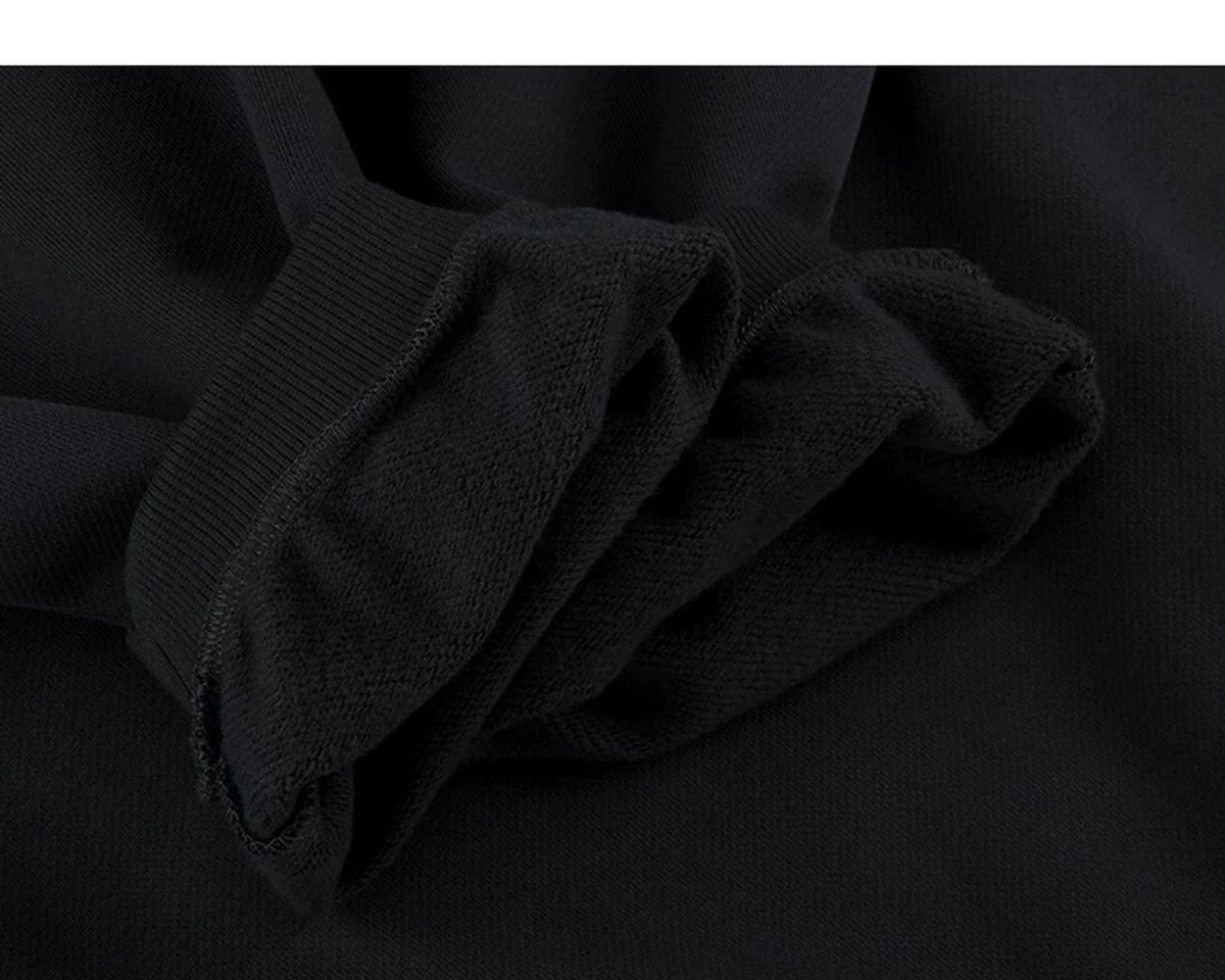 IDLT zip hoodie, black turned cuffs.
