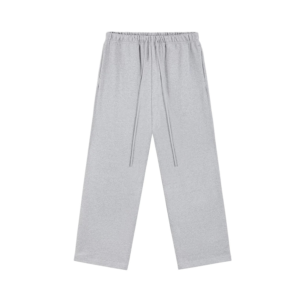 IDLT wide leg sweatpants, heather gray front.