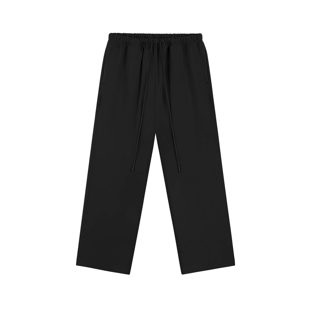 IDLT wide leg sweatpants, black front.