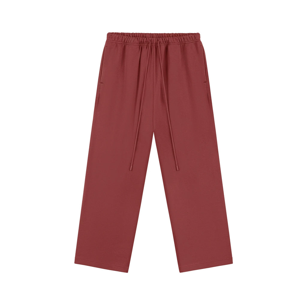 IDLT wide leg sweatpants, red front.