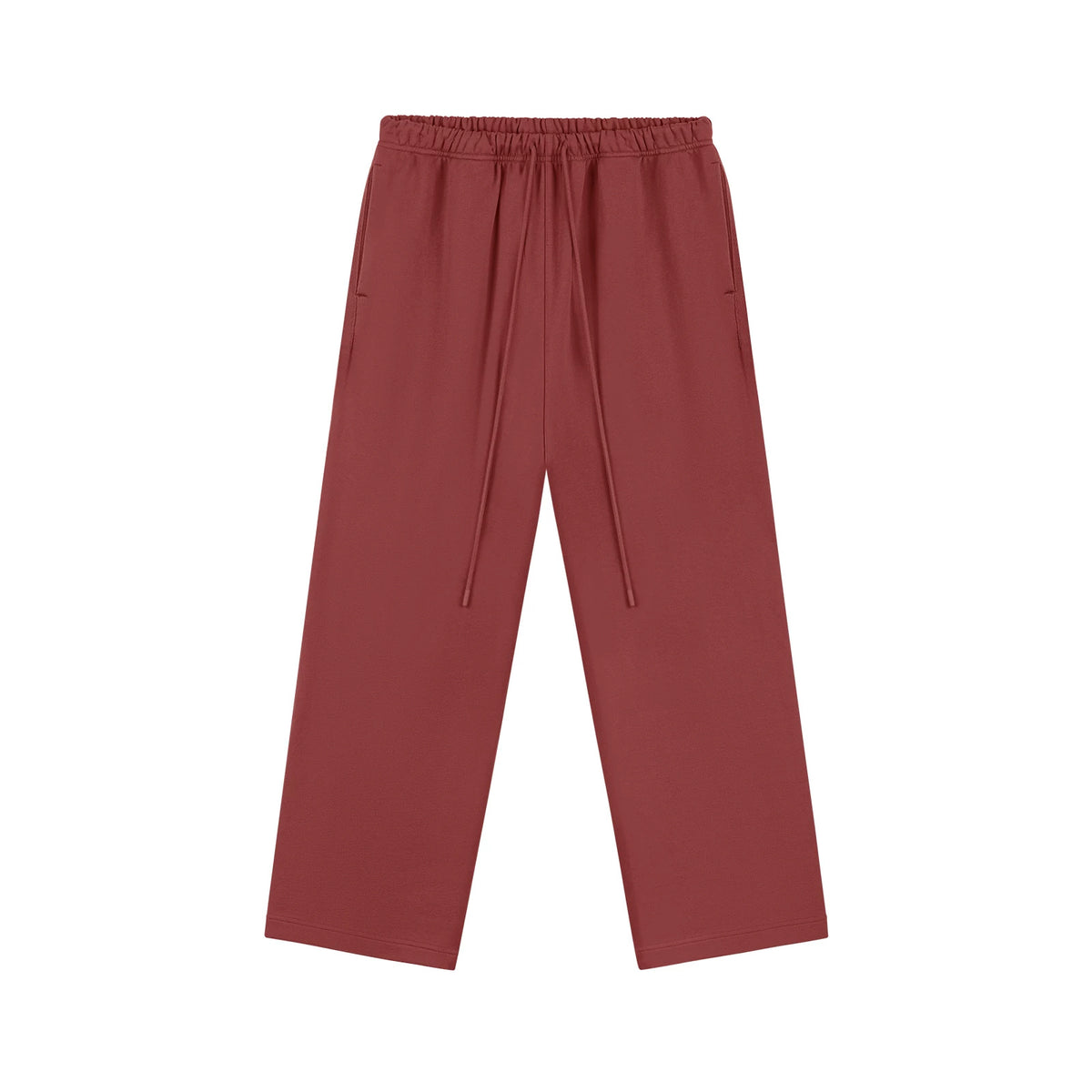 IDLT wide leg sweatpants, red front.