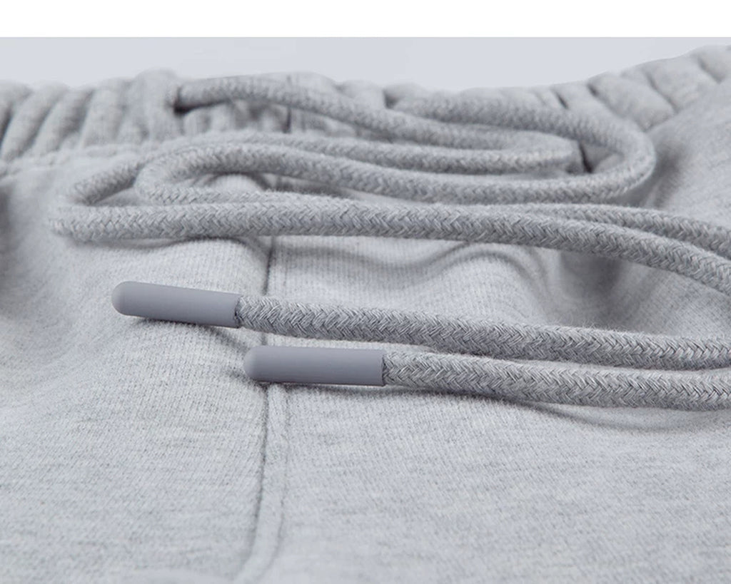 IDLT wide leg sweatpants, heather gray drawstring tips.