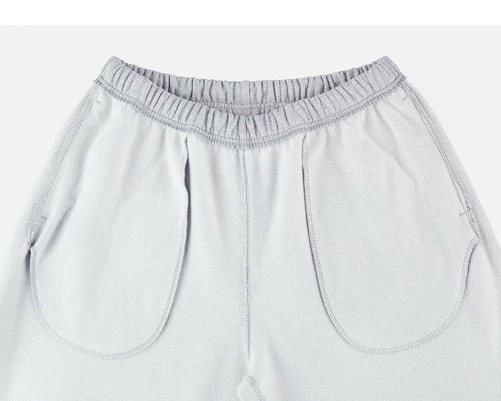 IDLT wide leg sweatpants, heather gray inner pockets.