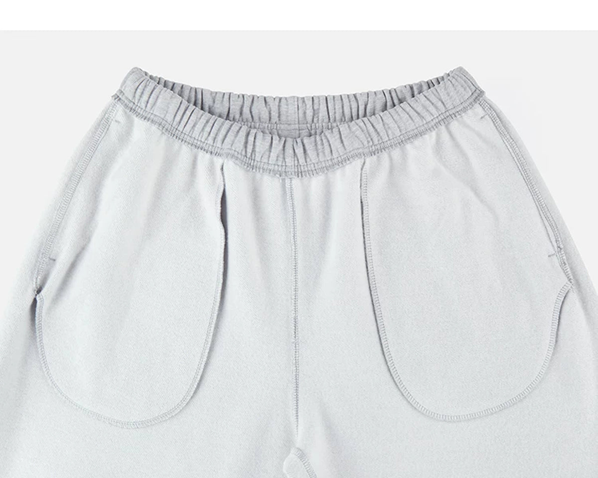 IDLT wide leg sweatpants, heather gray inner pockets.