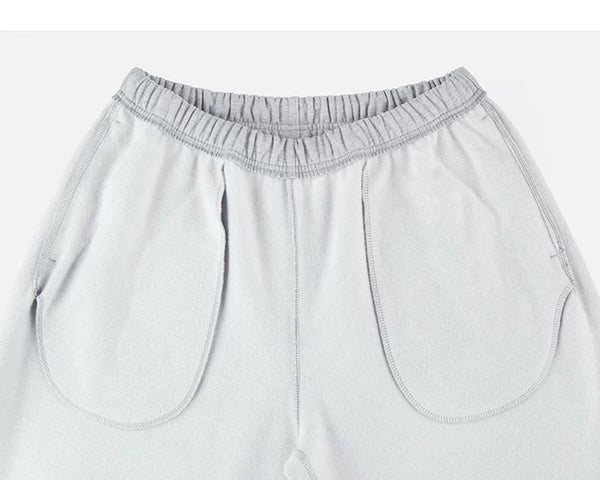IDLT wide leg sweatpants, heather gray inner pockets.