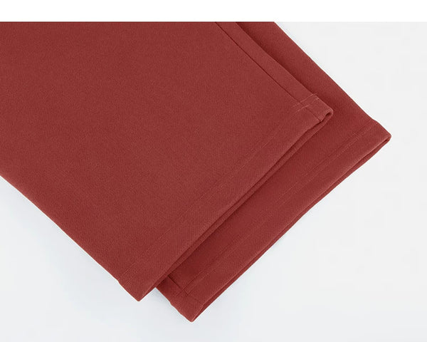 IDLT wide leg sweatpants, red leg hems.