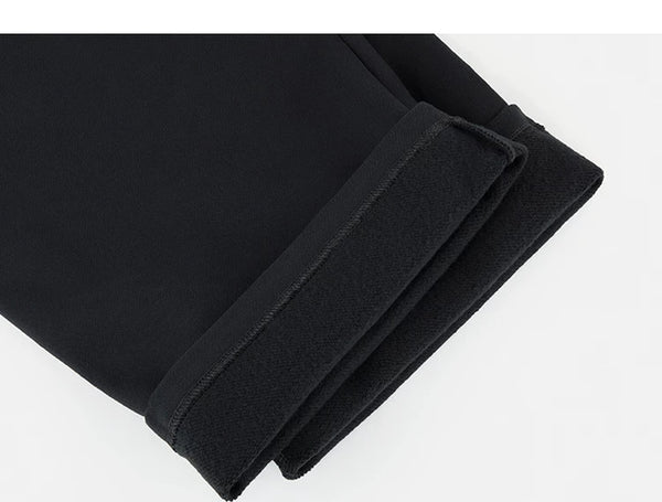IDLT wide leg sweatpants, black rolled hems.