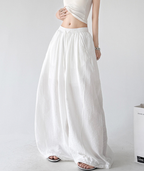 Soft Drape Linen-Blend Wide Leg Pants - CT6234