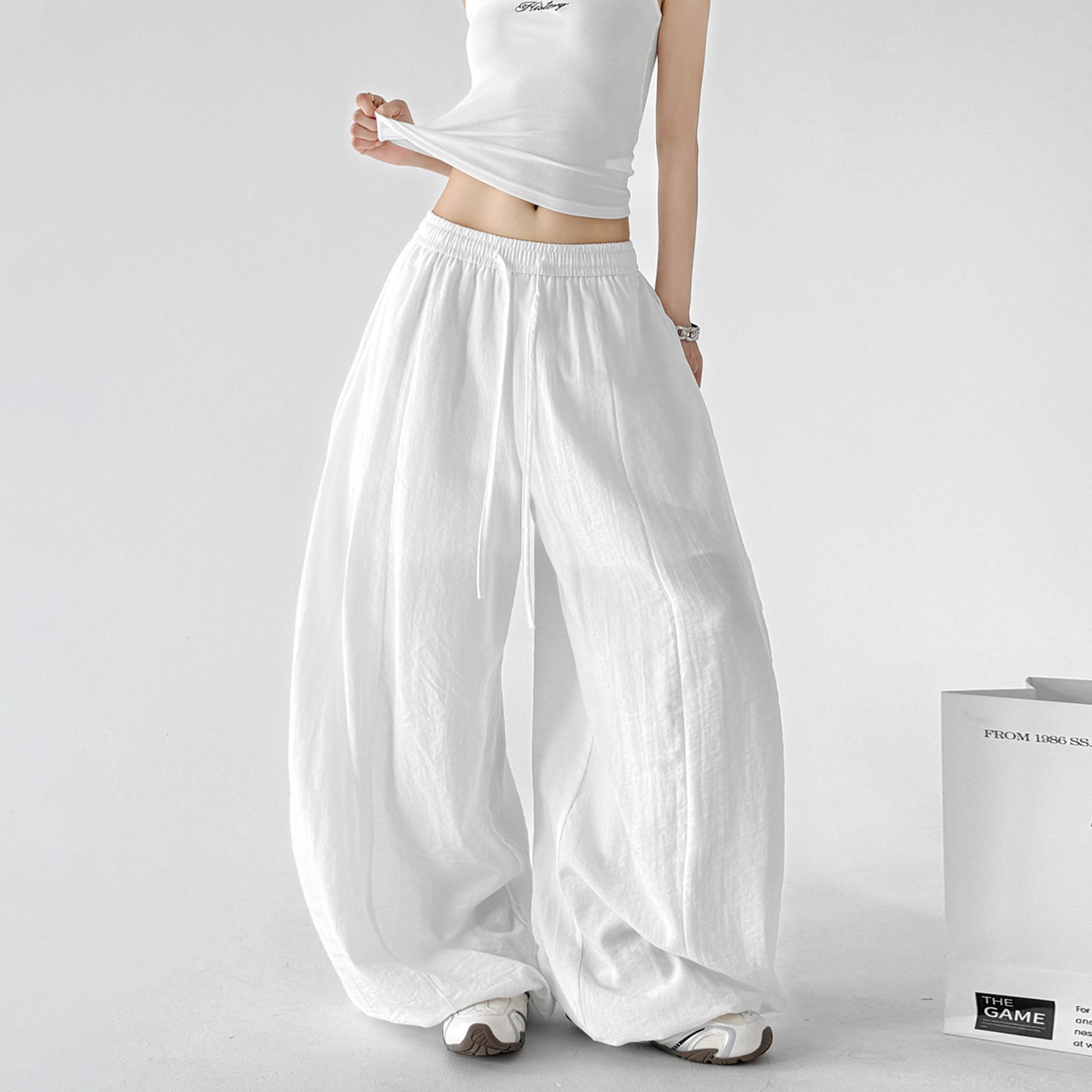 Linen Blend Extra Wide Leg Pants - CT66120