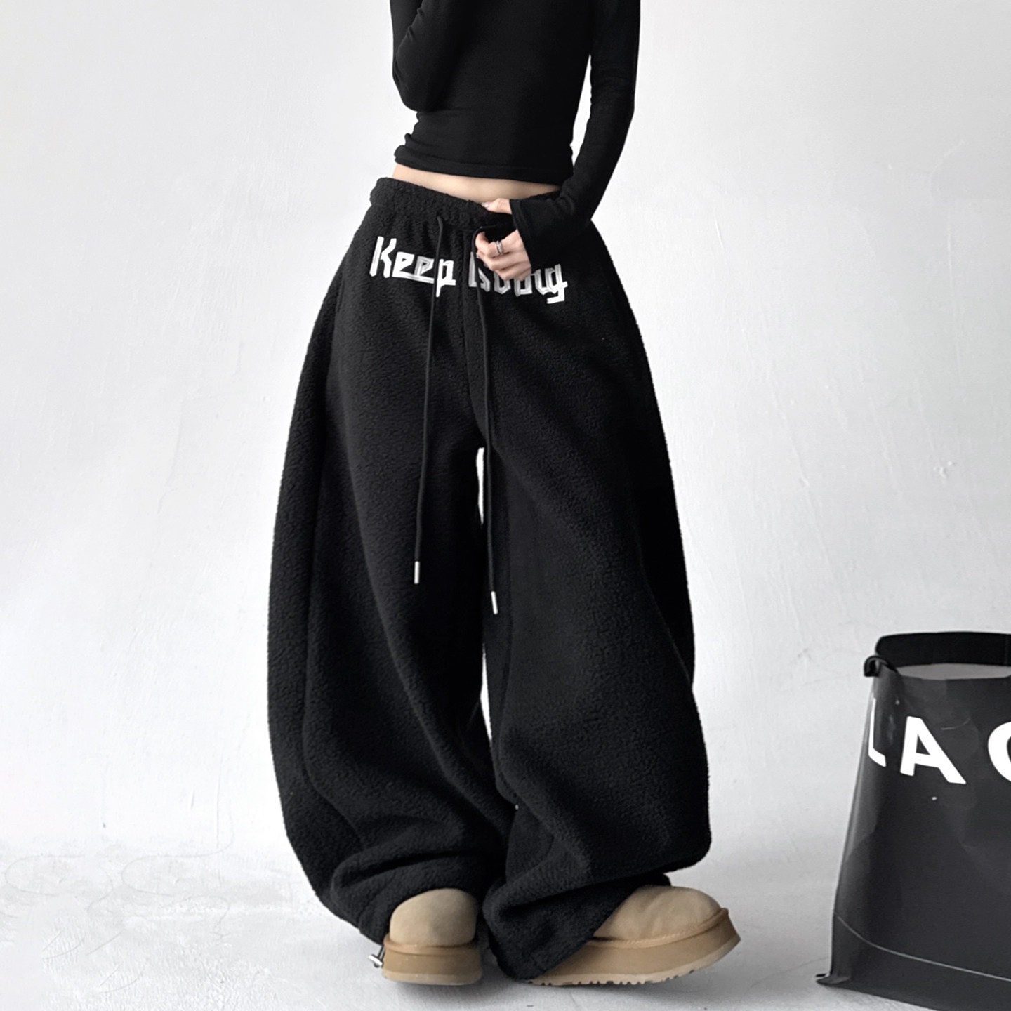 Sherpa Fleece Drawstring Sweatpants