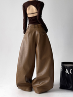 Vintage Faux Leather PU Trousers