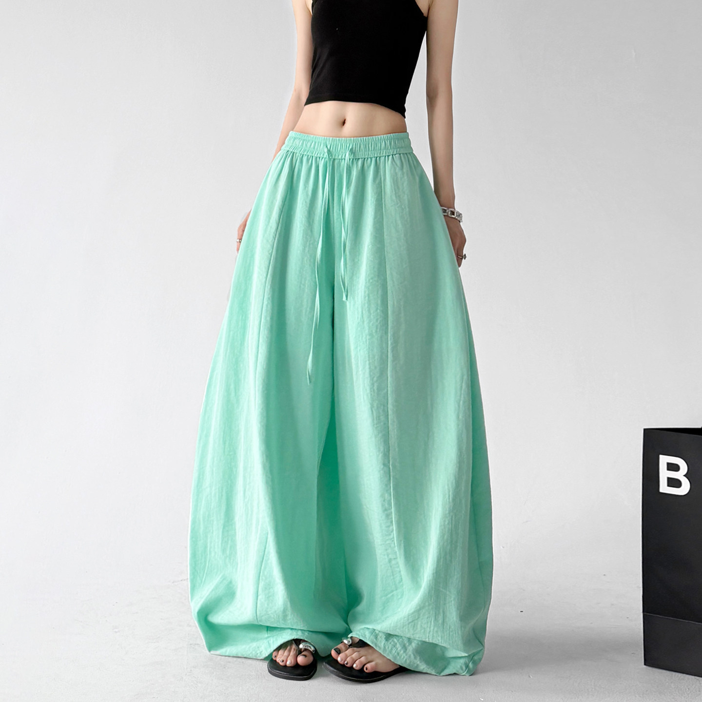 Linen Blend Extra Wide Leg Pants - CT66120