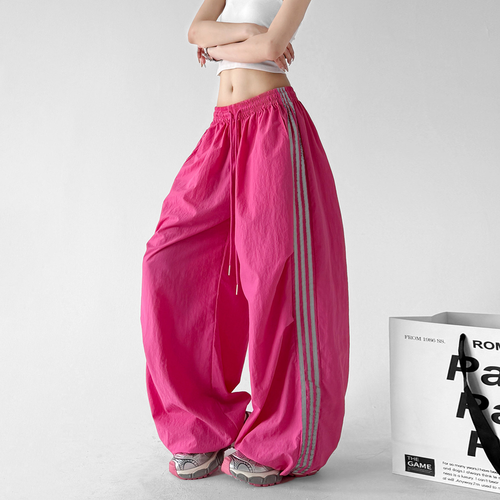 Side Stripe Parachute Pants - CT216