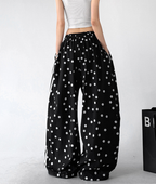 Polka Dot Side Stripe Wide Leg Pants - CT66177