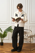 Embossed Jacquard Collar Zip - up Jacket - COPPING THREADS - Harsh and Cruel