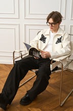 Embossed Jacquard Collar Zip - up Jacket - COPPING THREADS - Harsh and Cruel