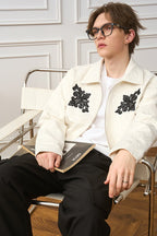 Embossed Jacquard Collar Zip - up Jacket - COPPING THREADS - Harsh and Cruel