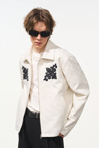 Embossed Jacquard Collar Zip - up Jacket - COPPING THREADS - Harsh and Cruel