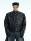 Embossed Panel Stand-Collar Moto Jacket - COPPING THREADS - Argue Culture