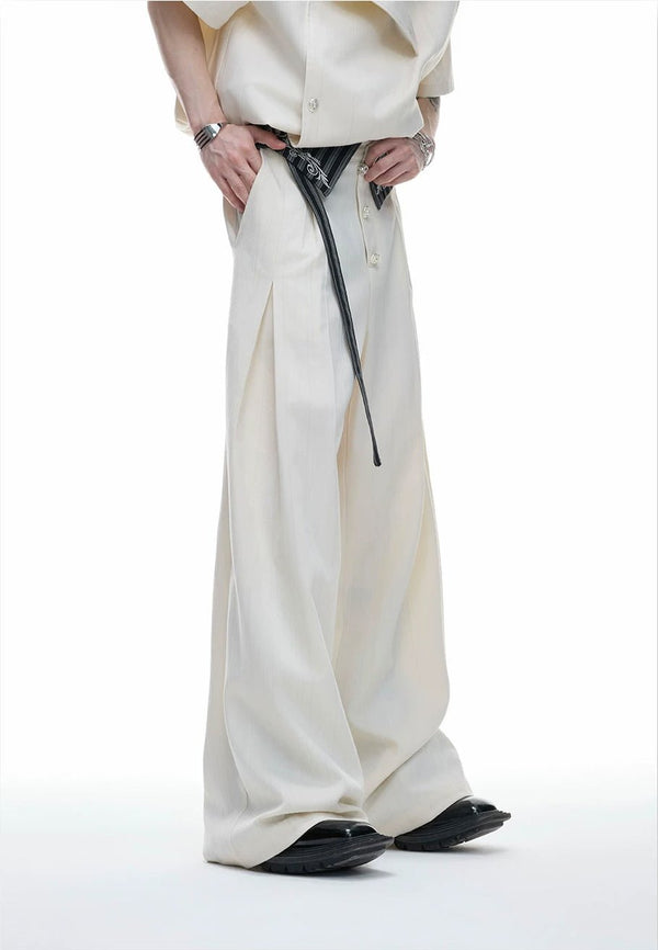 Embroidered Asymmetric Stripe Shirt Set - COPPING THREADS - Argue Culture