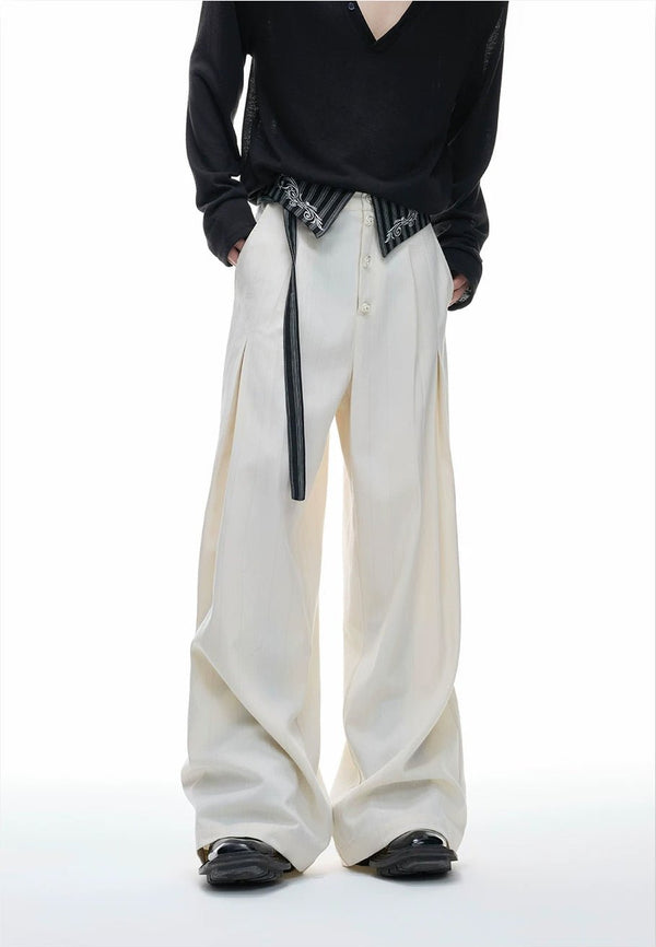 Embroidered Asymmetric Stripe Shirt Set - COPPING THREADS - Argue Culture