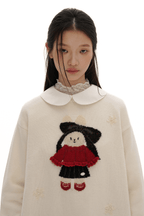 Embroidered Bunny Wool Sweater - COPPING THREADS - MOROMORO
