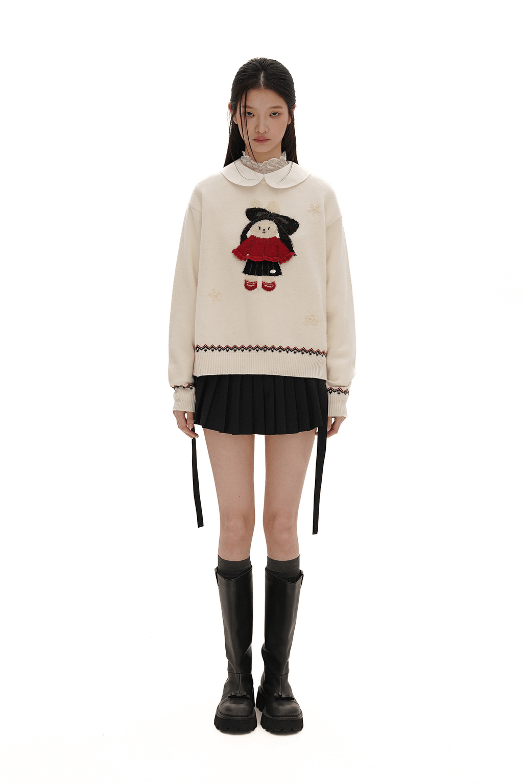 Embroidered Bunny Wool Sweater - COPPING THREADS - MOROMORO
