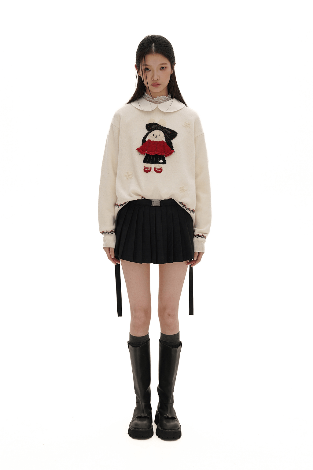 Embroidered Bunny Wool Sweater - COPPING THREADS - MOROMORO