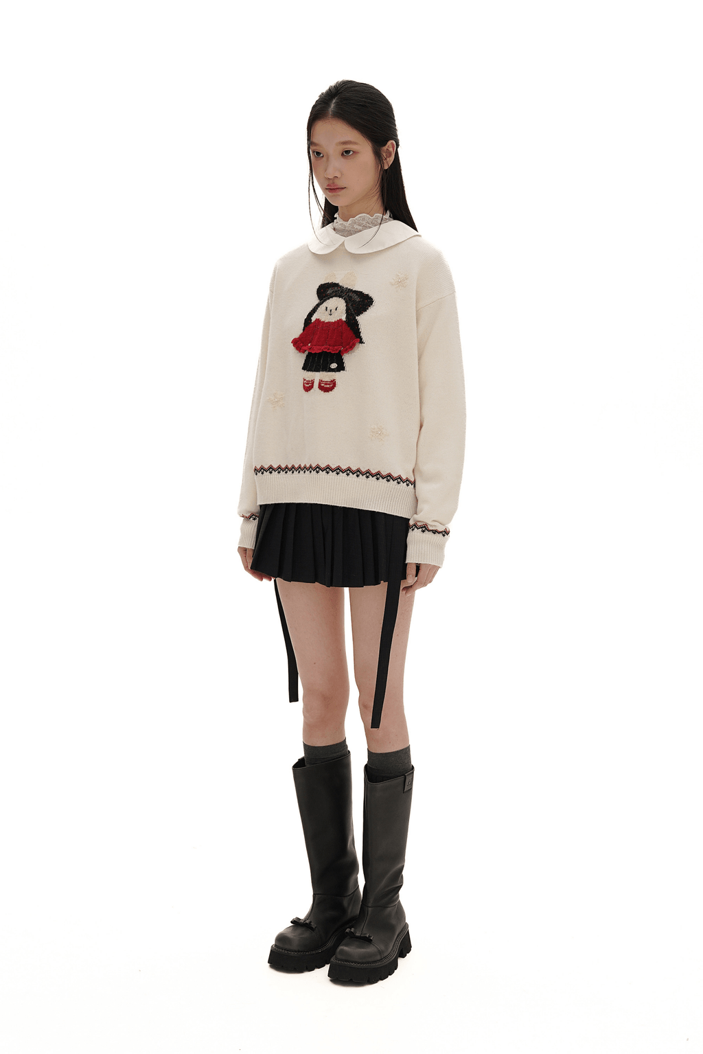 Embroidered Bunny Wool Sweater - COPPING THREADS - MOROMORO