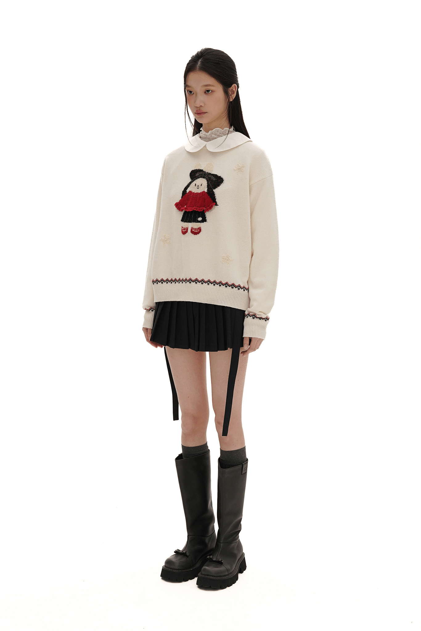 Embroidered Bunny Wool Sweater - COPPING THREADS - MOROMORO