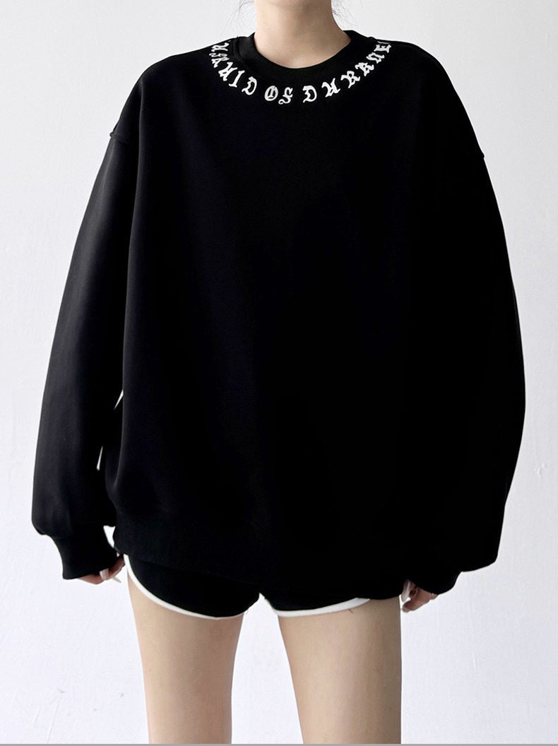 Embroidered-Collar Oversized Sweatshirt - CT52167 - COPPING THREADS - CT ORIGINALS
