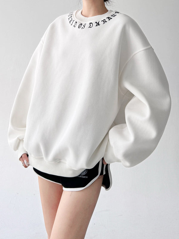 Embroidered-Collar Oversized Sweatshirt - CT52167 - COPPING THREADS - CT ORIGINALS