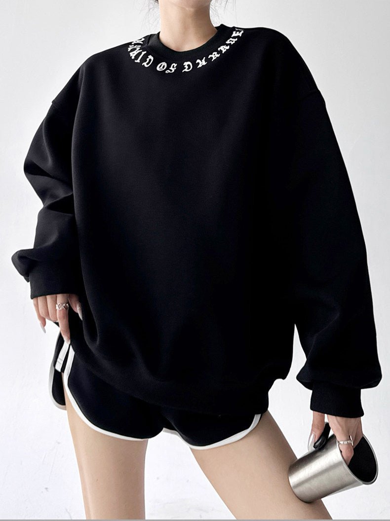 Embroidered-Collar Oversized Sweatshirt - CT52167 - COPPING THREADS - CT ORIGINALS