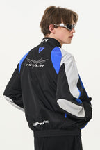 Embroidered Color - Blocked Stand Collar Racing Jacket - COPPING THREADS - Harsh and Cruel