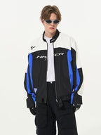 Embroidered Color - Blocked Stand Collar Racing Jacket - COPPING THREADS - Harsh and Cruel