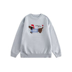 Embroidered Flocked Dog Print Knit Sweater - COPPING THREADS - CATTEE