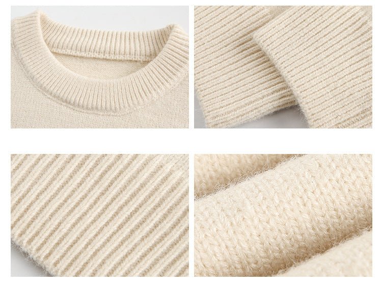 Embroidered Flocked Dog Print Knit Sweater - COPPING THREADS - CATTEE