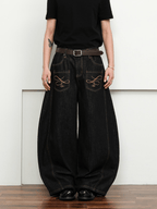 Embroidered Front Pockets Curved - Leg Jeans - COPPING THREADS - CT Select