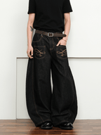 Embroidered Front Pockets Curved - Leg Jeans - COPPING THREADS - CT Select