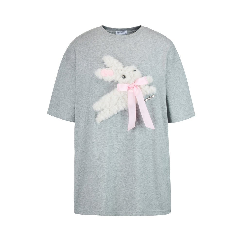Embroidered Fuzzy Bunny Print Tee - COPPING THREADS - AYF