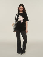 Embroidered Fuzzy Bunny Print Tee - COPPING THREADS - AYF