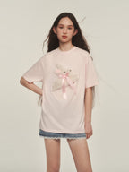 Embroidered Fuzzy Bunny Print Tee - COPPING THREADS - AYF