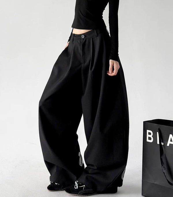 Embroidered-Hem Wide-Leg Pants - COPPING THREADS - CT ORIGINALS