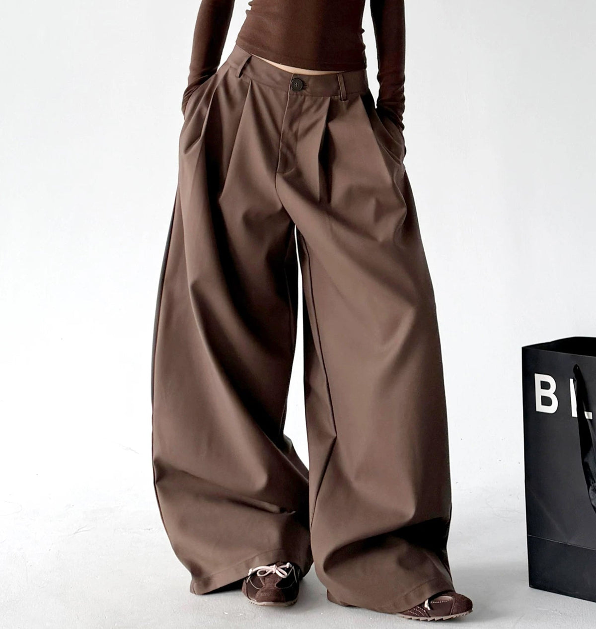 Embroidered-Hem Wide-Leg Pants - COPPING THREADS - CT ORIGINALS