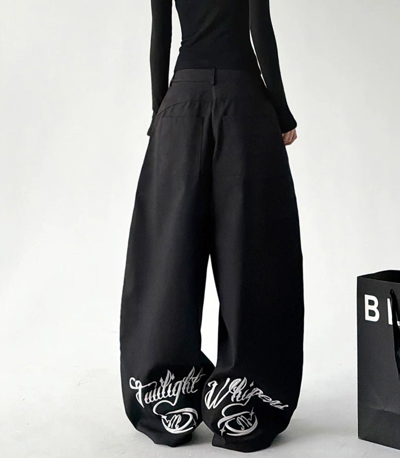 Embroidered-Hem Wide-Leg Pants - COPPING THREADS - CT ORIGINALS
