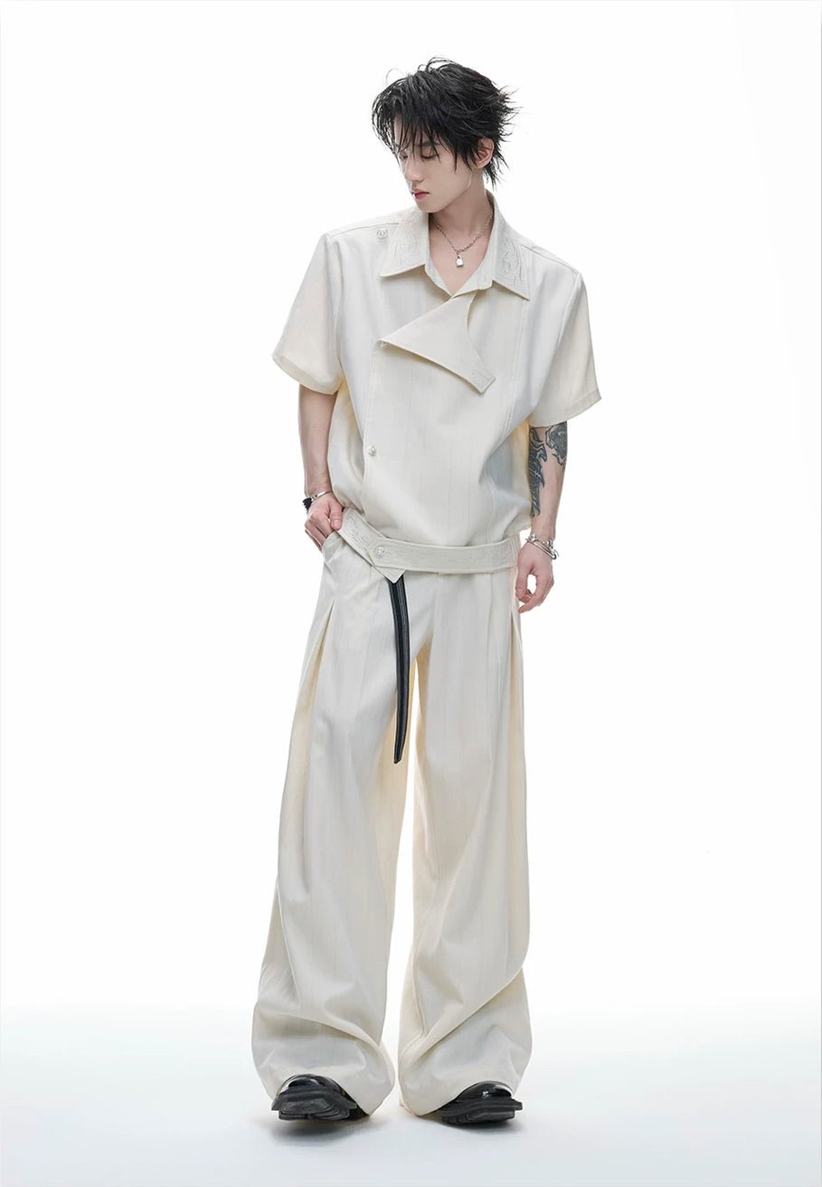 Embroidered Jacquard Wide-Leg Pants - COPPING THREADS - Argue Culture