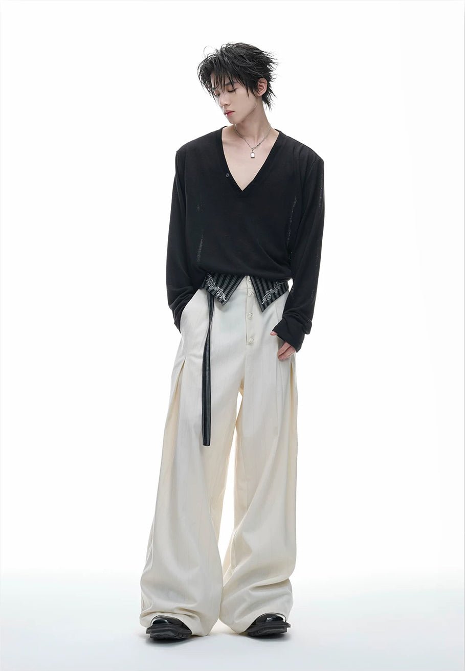 Embroidered Jacquard Wide-Leg Pants - COPPING THREADS - Argue Culture