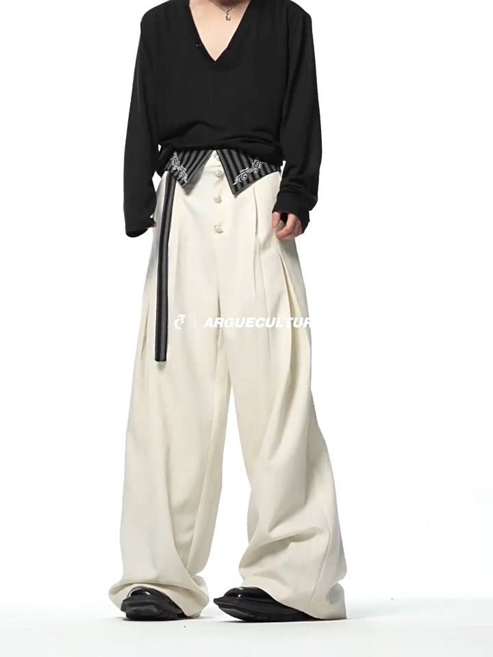 Embroidered Jacquard Wide-Leg Pants - COPPING THREADS - Argue Culture