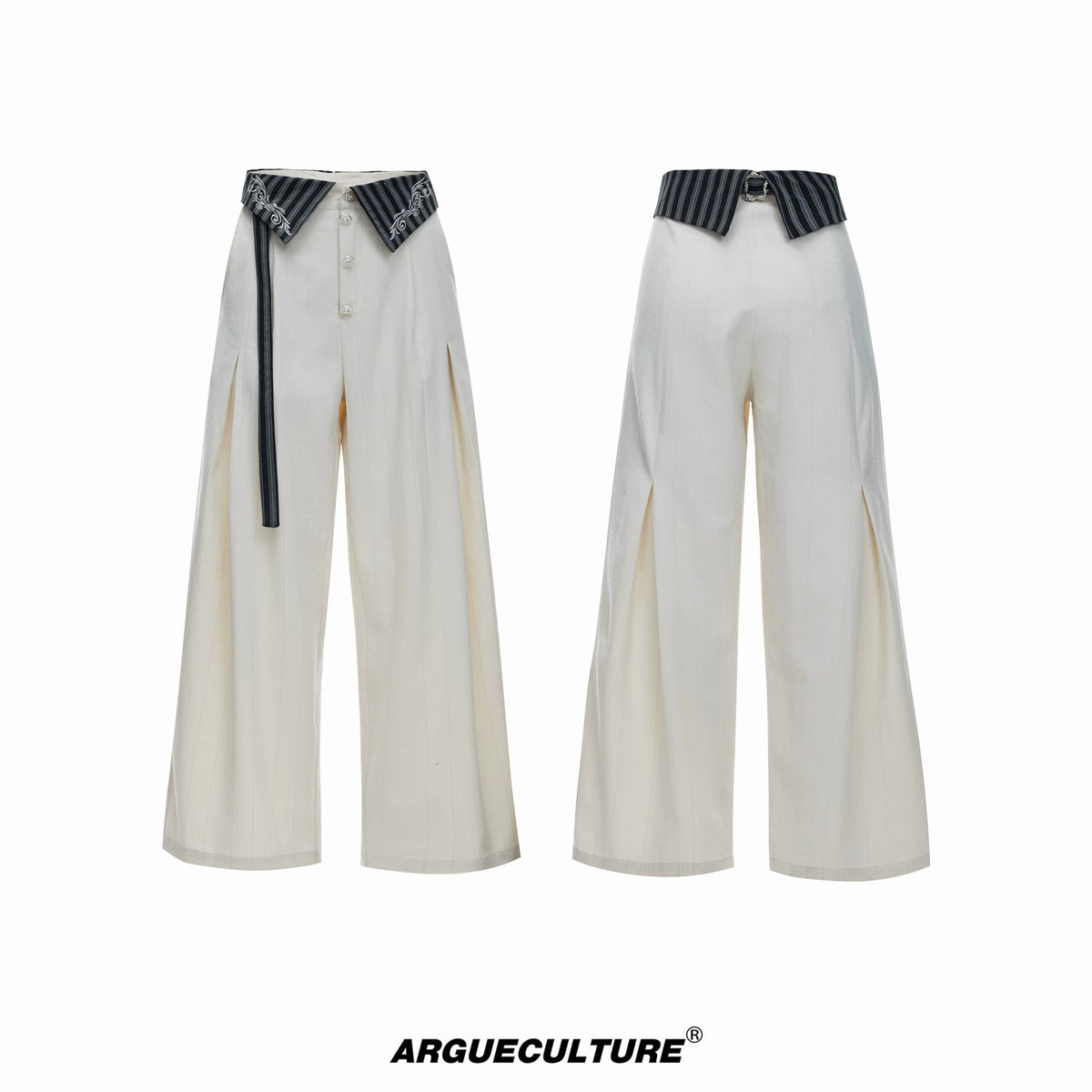 Embroidered Jacquard Wide-Leg Pants - COPPING THREADS - Argue Culture