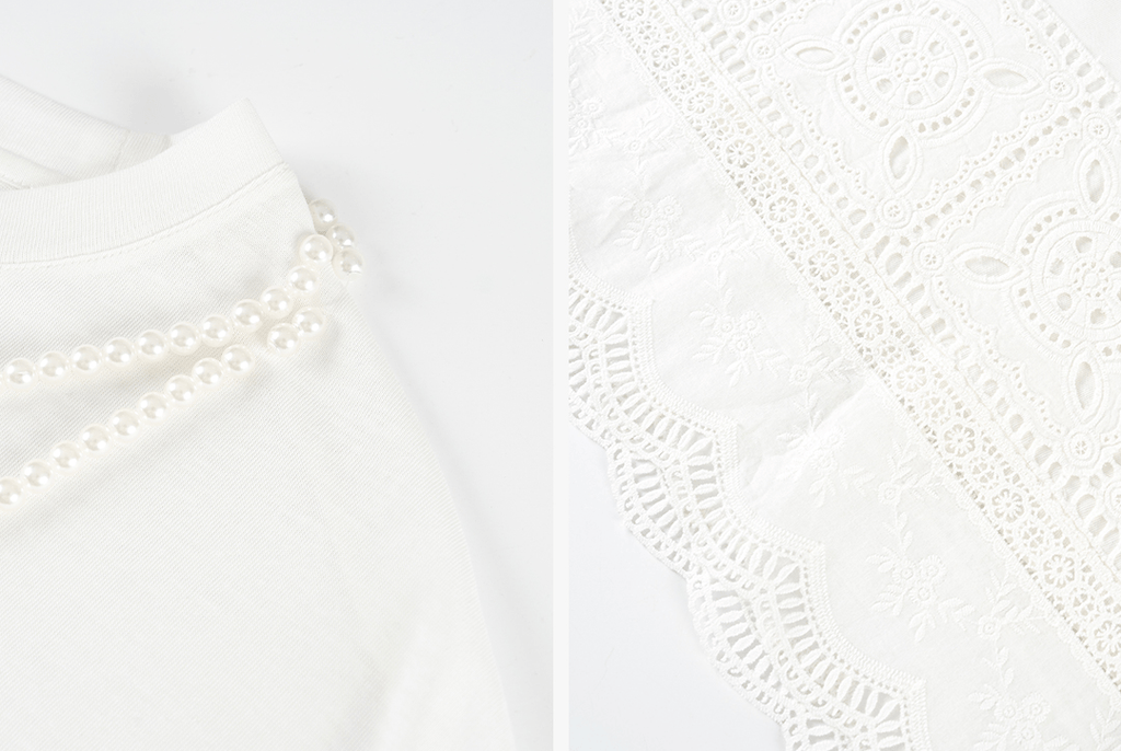 Embroidered Lace Panel Tee & Sheer Maxi Skirt Set - COPPING THREADS - LulusMiracle